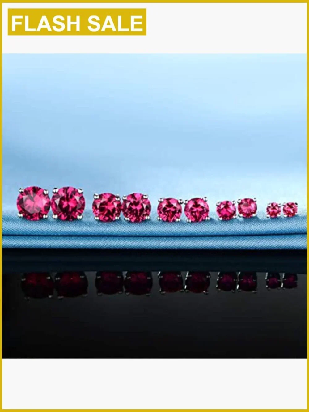 5 Pairs Cubic Zirconia Stud Earrings - 18K Gold Plated Hypoallergenic